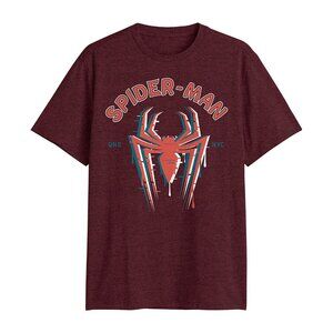 Marvel Spiderman Big & Tall Maroon Crew Neck Short Sleeve 5XLT Graphic T-Shirt